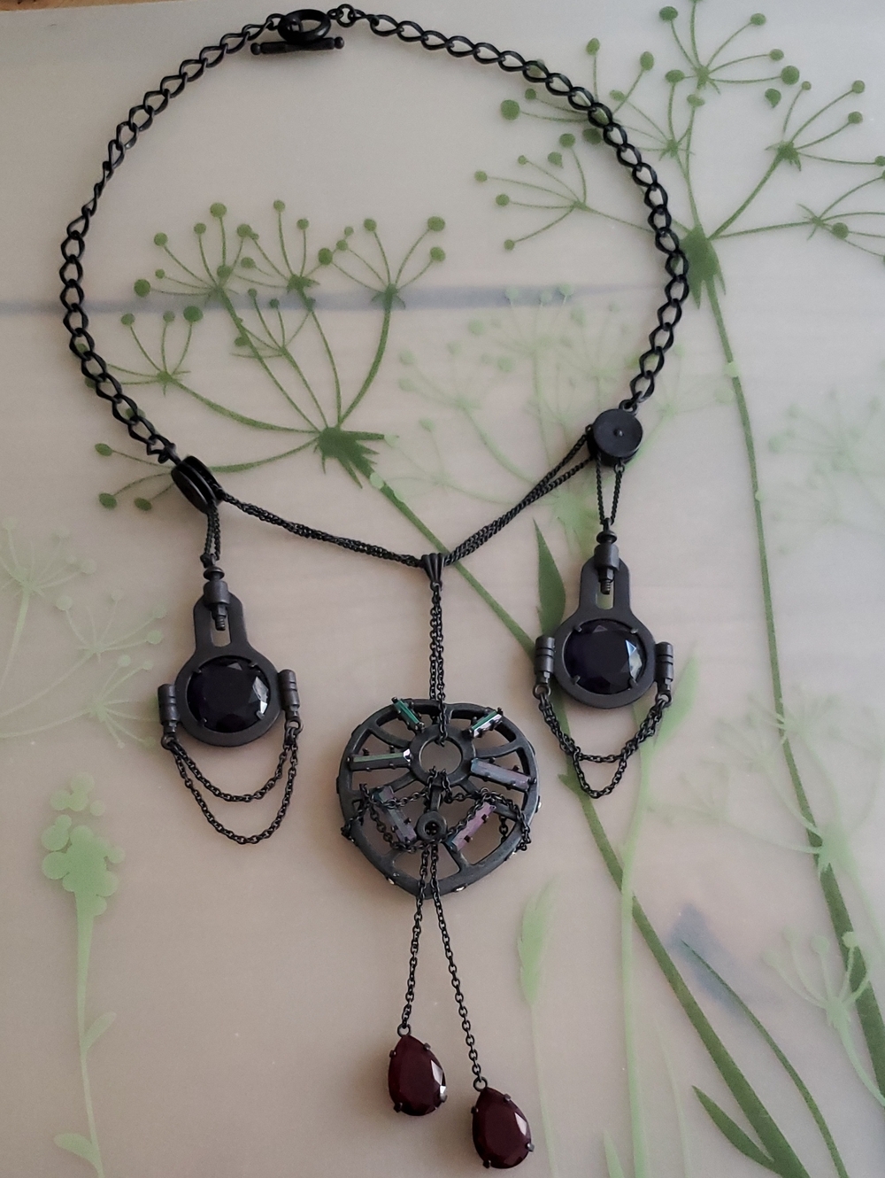 AllSaints Inertia Heart Multi-Pendant Pulley Statement Necklace